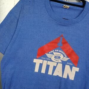 Vintage '80s Pima Air Museum Titan 50/50 Blend T-shirt Large Soft Arizona Plane